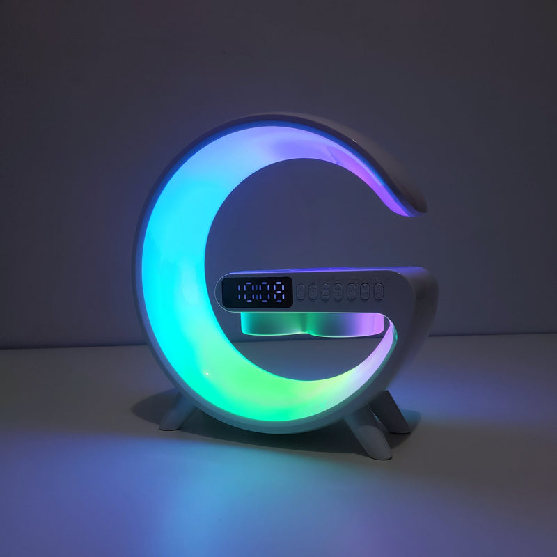 Luminária G Speaker Slim Carregador Sem Fio led rgb som bluetooth