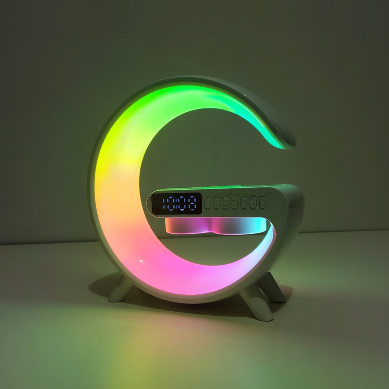 Luminária G Speaker Slim Carregador Sem Fio led rgb som bluetooth