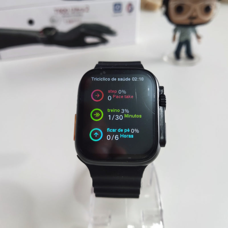 Smartwatch T800 Ultra 2 45mm Faz Chamadas Recebe noticicações Wireless Charger