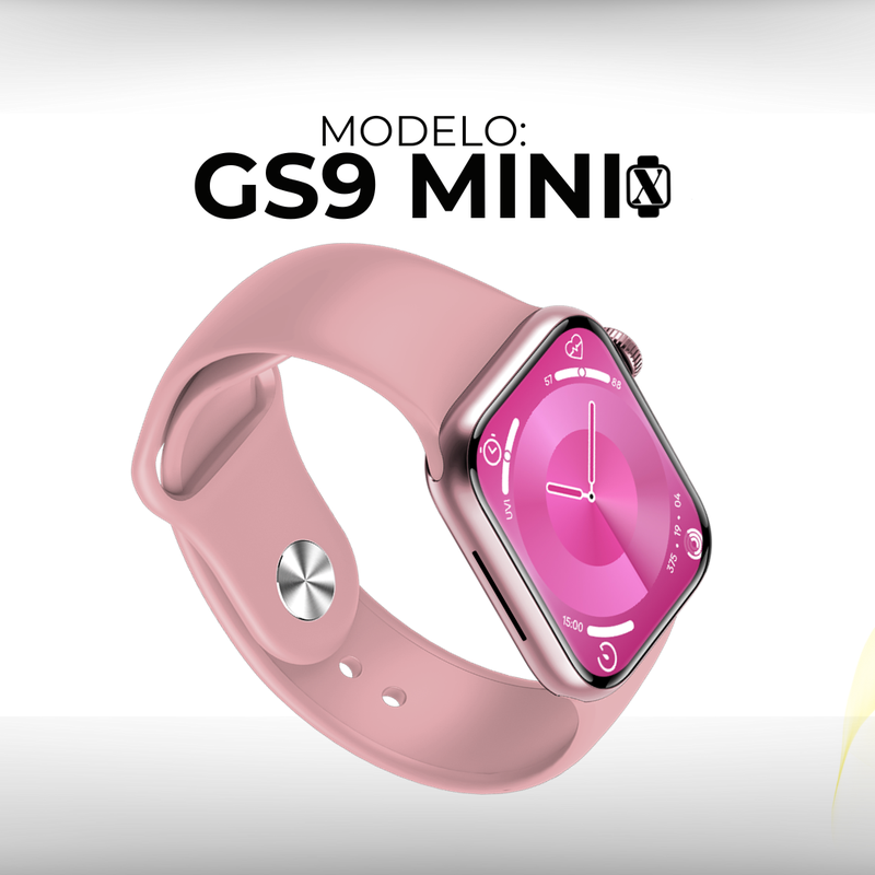 GS9 Mini 41mm Smartwatch 2 Gestos chamadas foto exercicios ciclo feminino